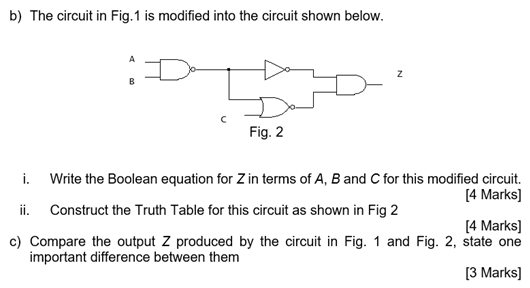Solved b) The circuit in Fig. 1 is modified into the circuit | Chegg.com
