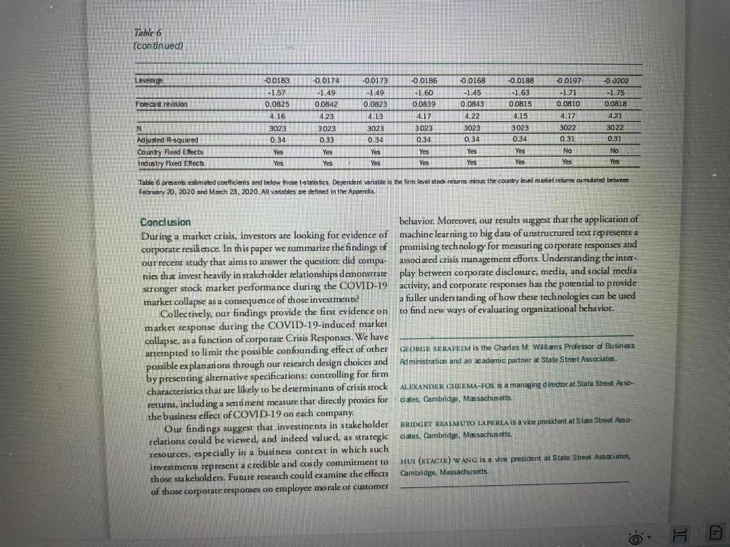 Corporate Resilience and Response to COVID-19 by Alex | Chegg.com