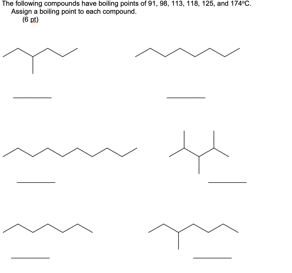 Solved The following compounds have boiling points of 91, | Chegg.com