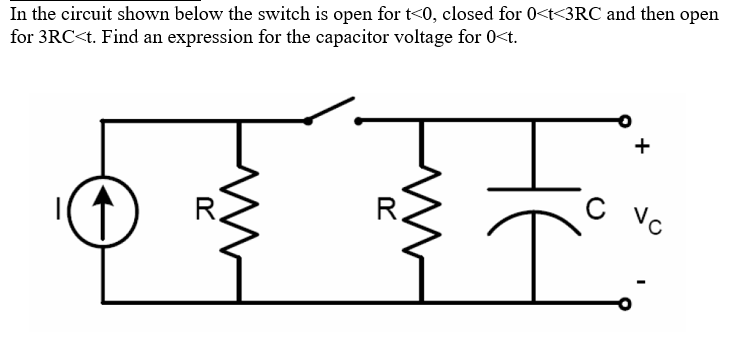 Solved In the circuit shown below the switch is open for | Chegg.com