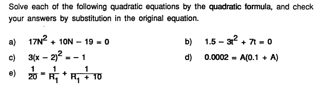 Solved Solve each of the following quadratic equations by | Chegg.com
