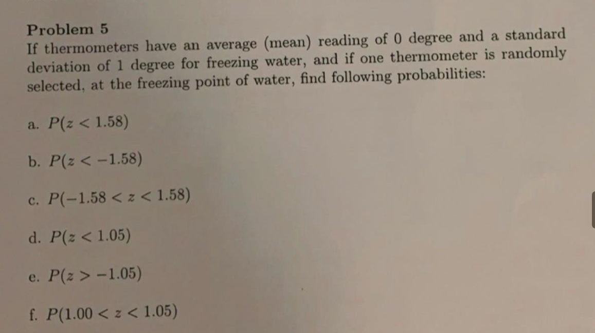 Solved Problem 5 If thermometers have an average (mean) | Chegg.com