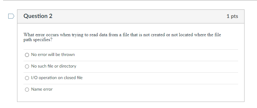 Solved What error occurs when trying to read data from a Chegg