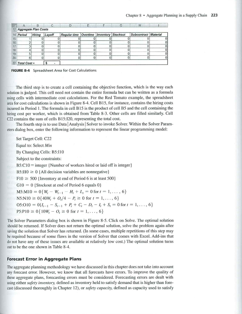 Chapter 8 . Aggregate Planning in a Supply Chain 221 | Chegg.com
