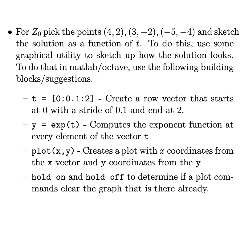 Solved For Z0 Pick The Points 4 2 3 −2 −5 −4 And