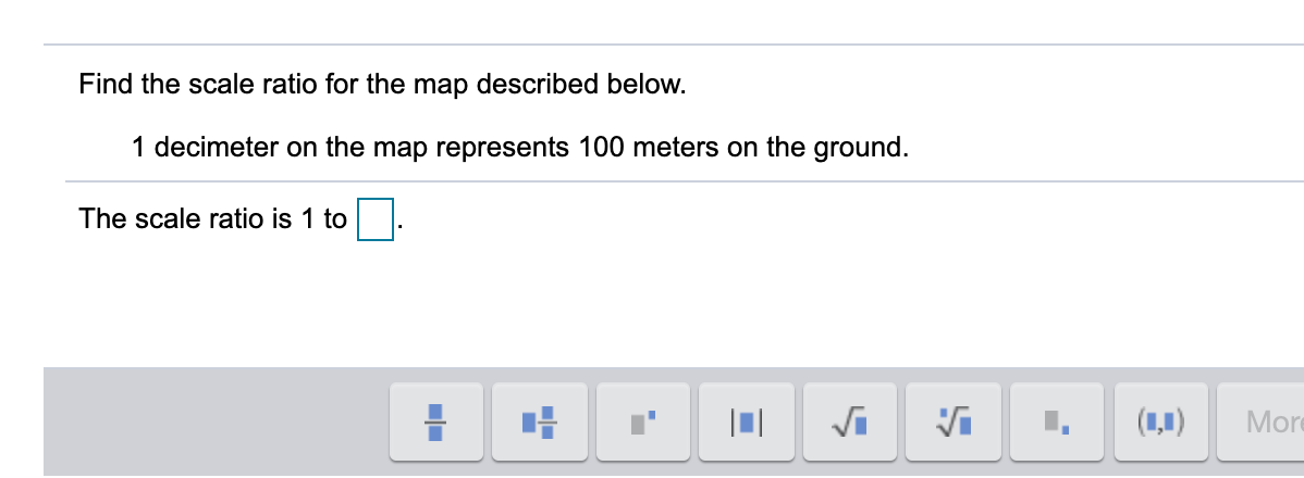 Find the scale ratio for the map described below. 1 | Chegg.com