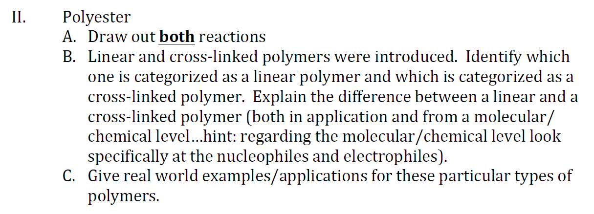 Solved 49A EXPERIMENT 49 A Polyesters Linear and | Chegg.com