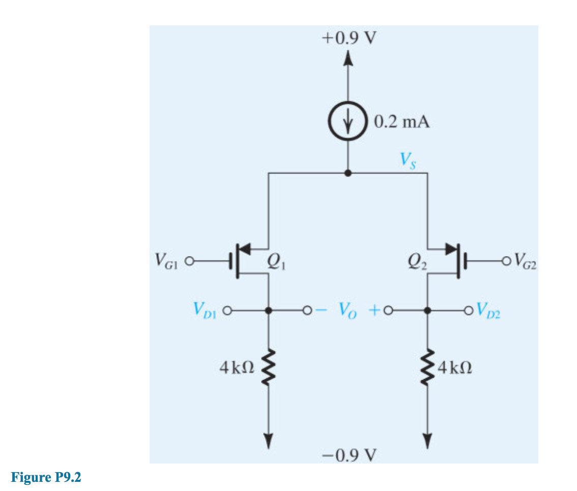 Solved 9.56 For The Differential Amplifier Shown In Fig. | Chegg.com