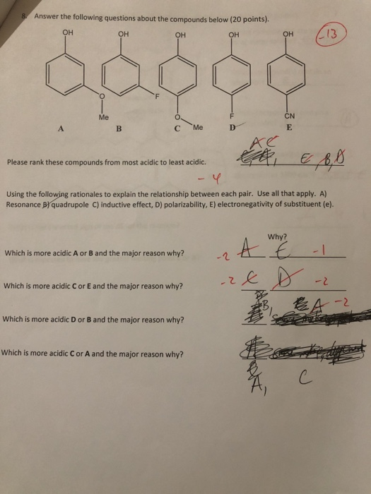 Solved Answer The Following Questions About The Compounds Chegg Solved Answer The Following Questions About The Compounds Chegg