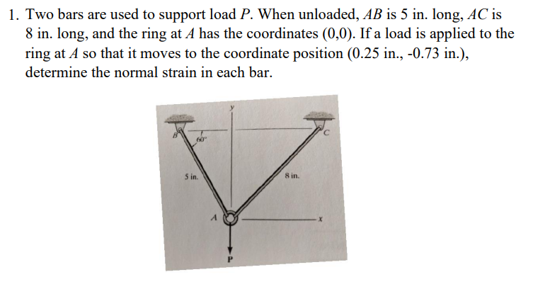 Solved 1. Two Bars Are Used To Support Load P. When | Chegg.com