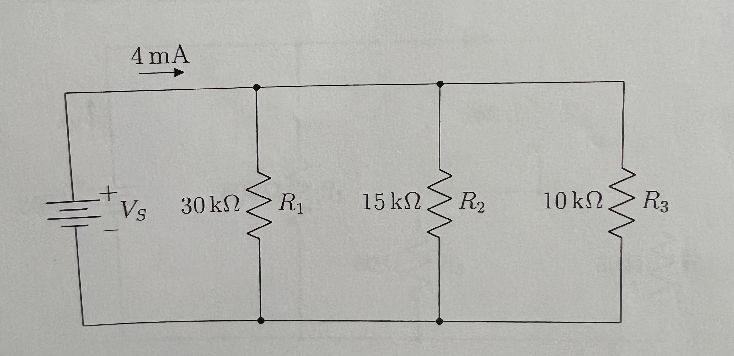 Solved Solve For Vs And The Voltage Drop Across Each 2277