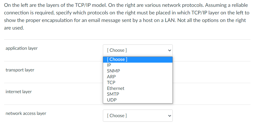 Solved On the left are the layers of the TCP/IP model. On | Chegg.com