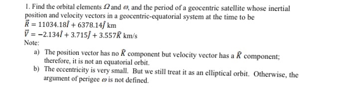 Solved I. Find the orbital elements 12 and e, and the period | Chegg.com