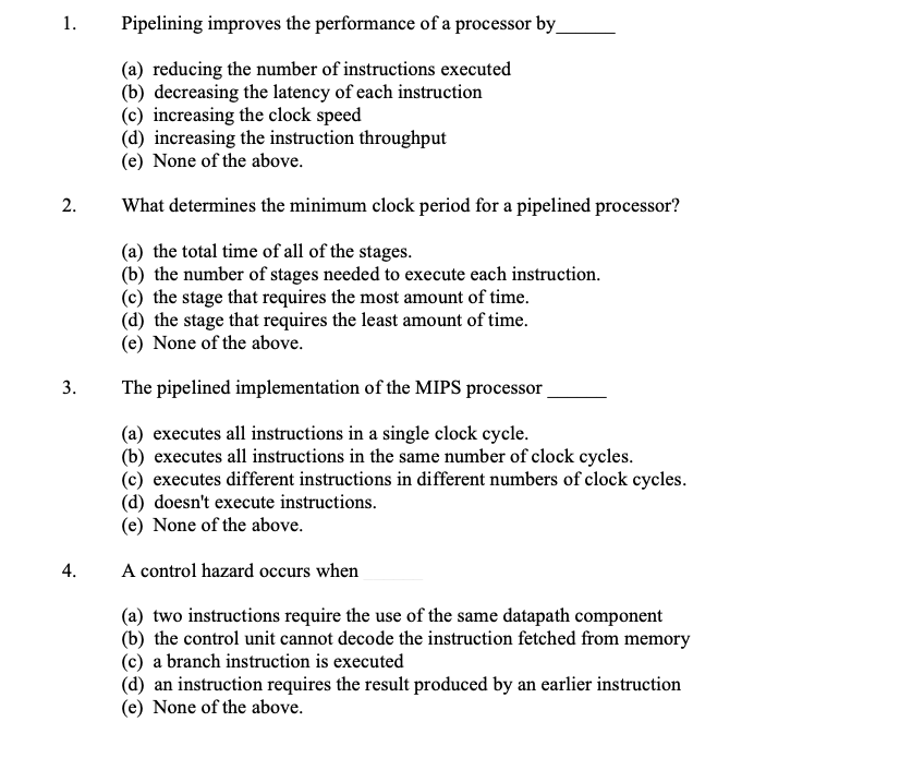 solved-1-pipelining-improves-the-performance-of-a-processor-chegg