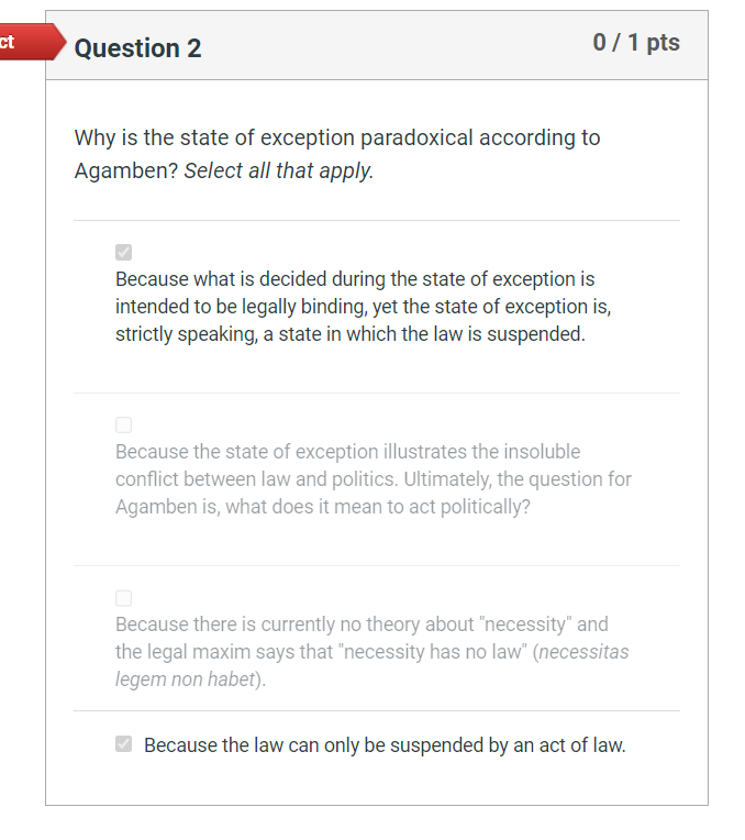 Why is the state of exception paradoxical according | Chegg.com