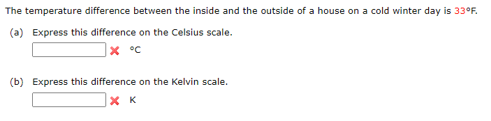 Solved The temperature difference between the inside and the | Chegg.com
