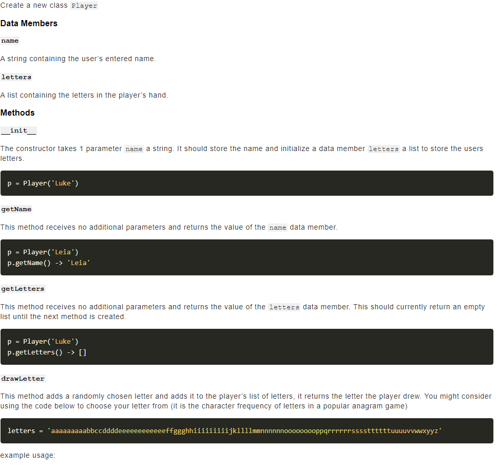 Solved Create a new class player Data Members name A string | Chegg.com