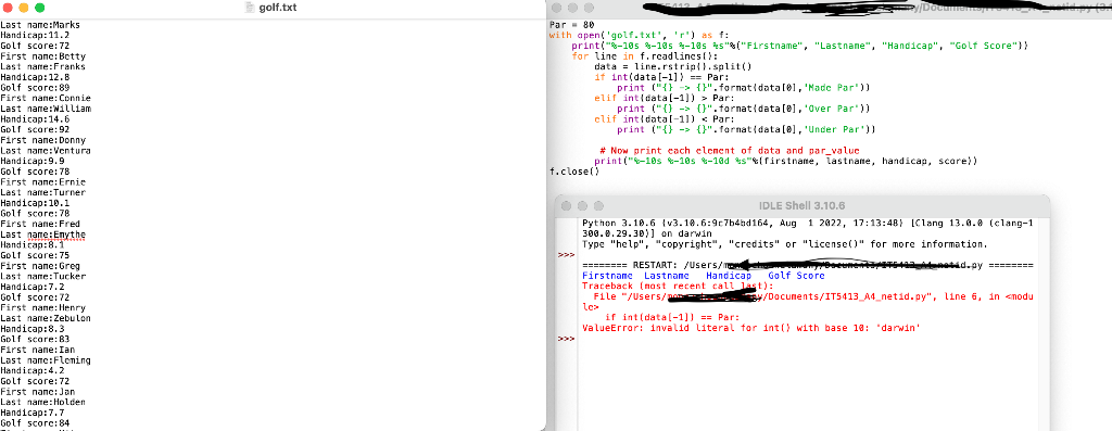 Solved Im doing someone wrong with my python program. The | Chegg.com