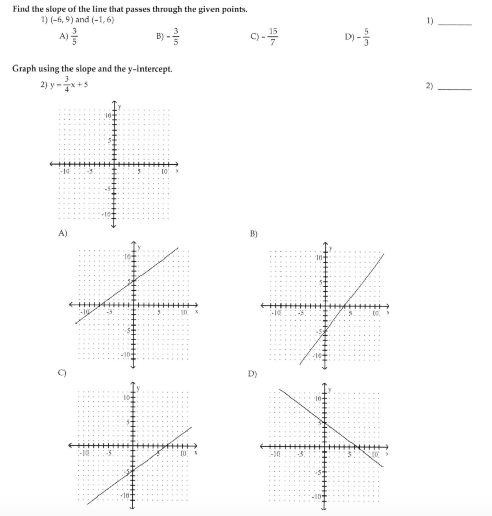 Solved Find the slope of the line that passes through the | Chegg.com