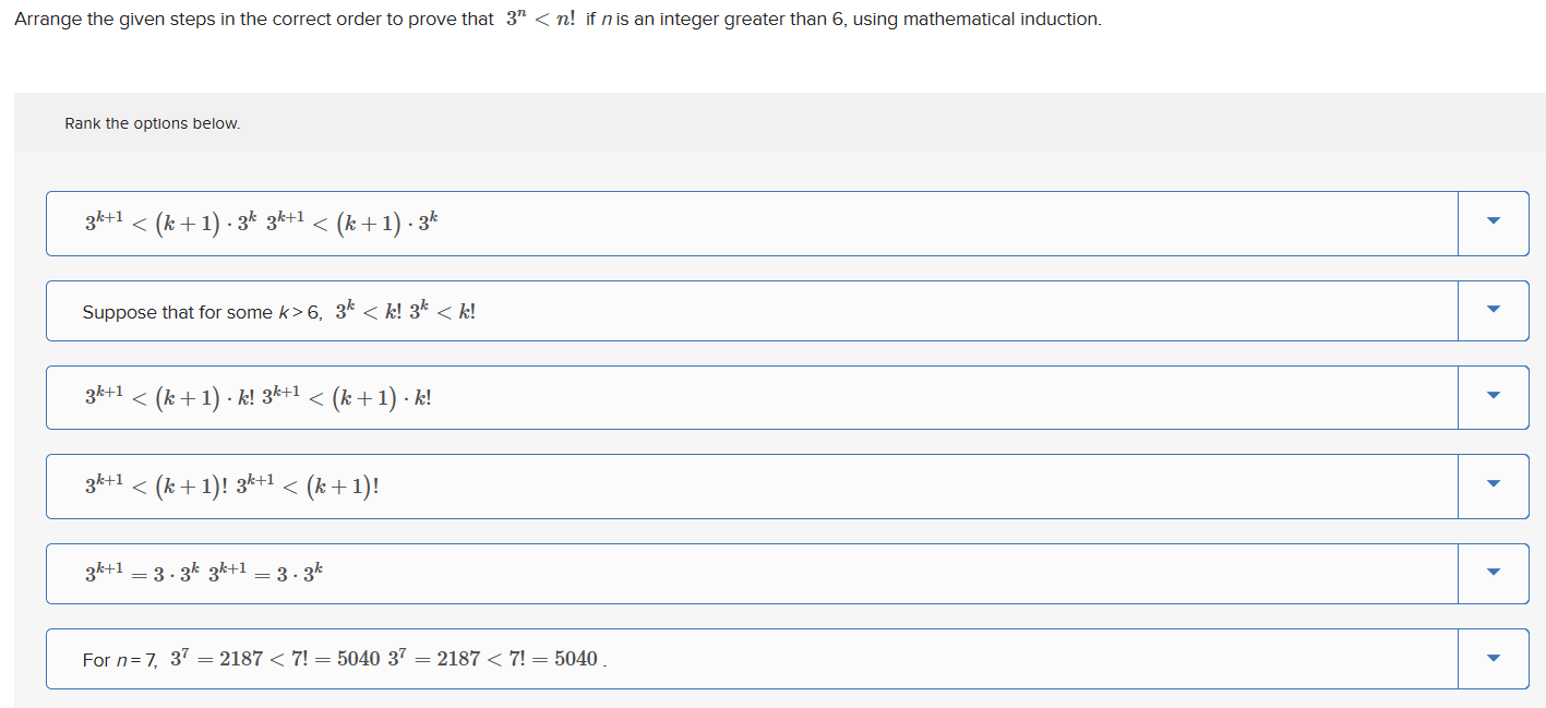 Solved Arrange The Given Steps In The Correct Order To Prove | Chegg.com