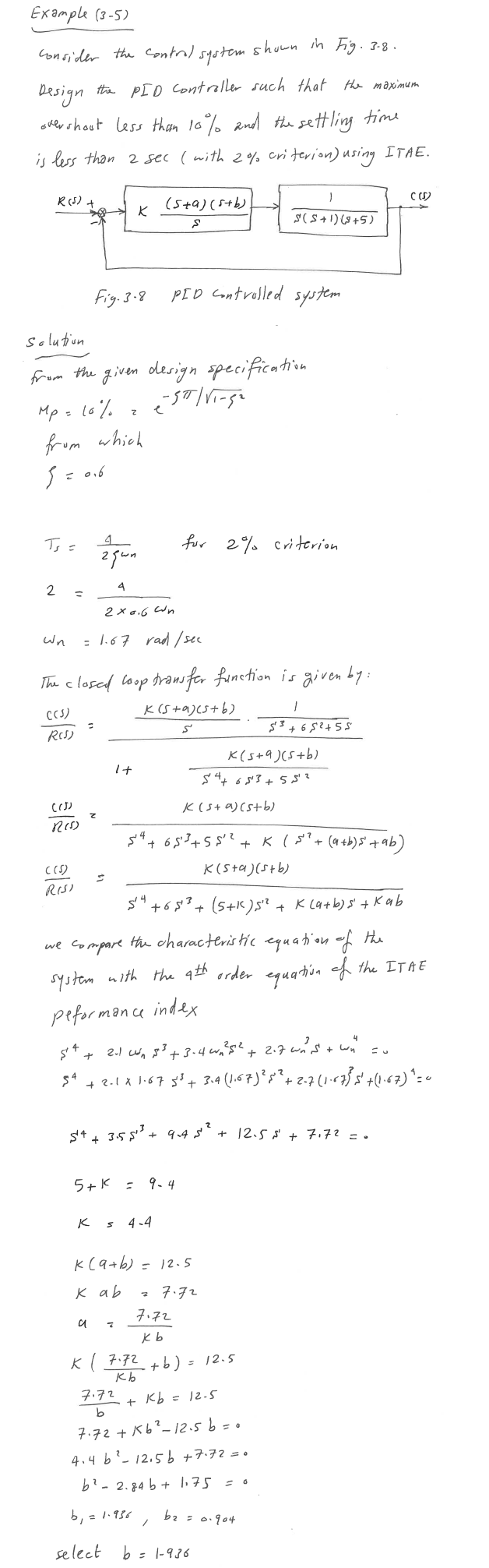 Solved Example (3−5) Consider The Contral System Shown In 