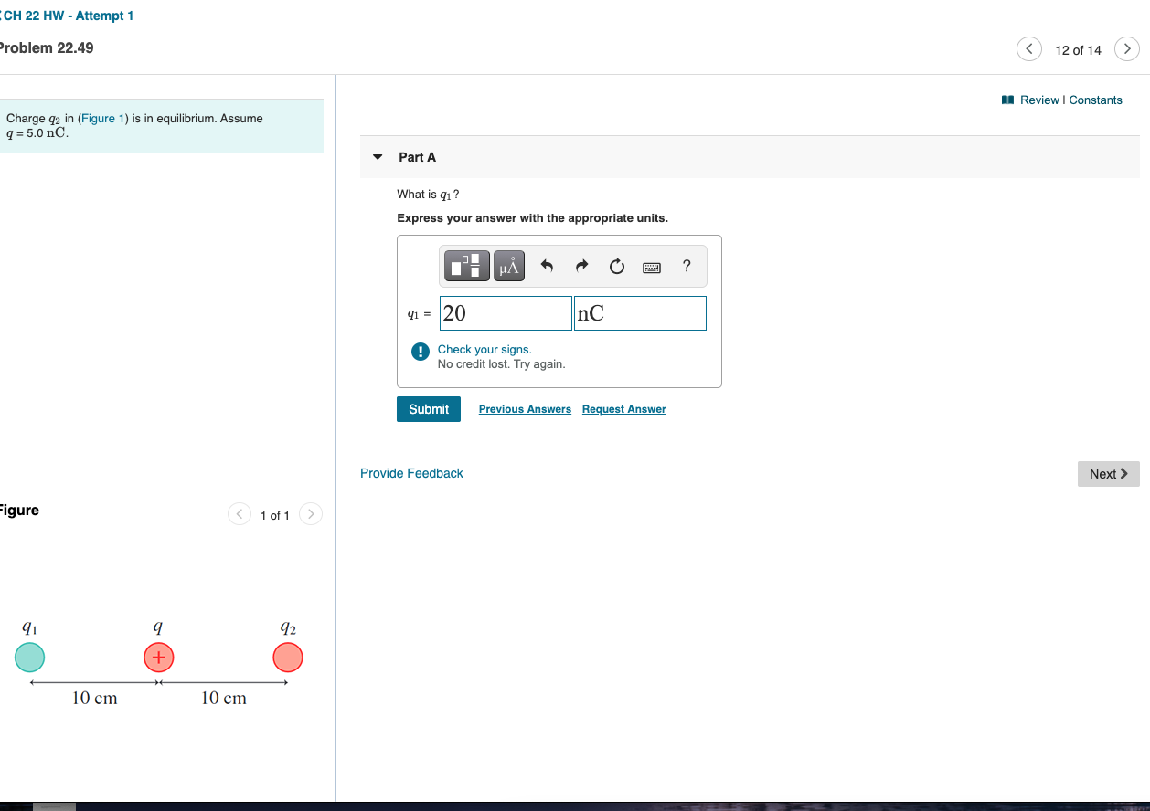 Solved Ch 22 Hw Attempt 1 Problem 22 49 12 Of 14 Review Chegg Com