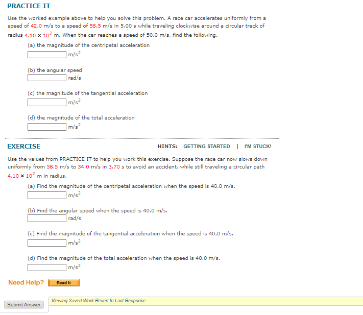 Solved PROBLEM A race car accelerates uniformly from a speed