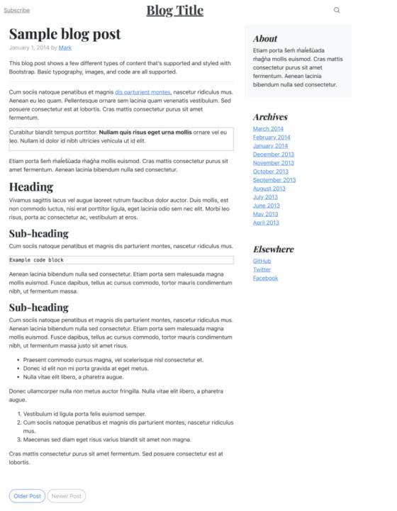 Solved Please create a simple responsive personal blog | Chegg.com