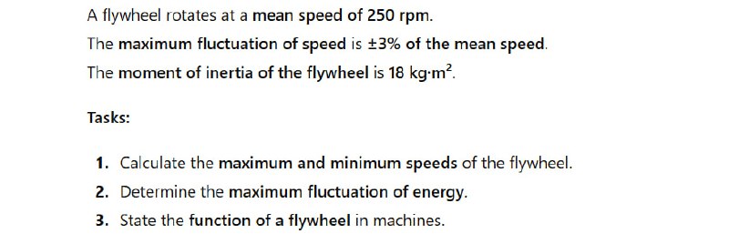 Speed/transfer Math Flywheel Solved A flywheel rotates at a mean speed of 250 rpm .The | Chegg.com