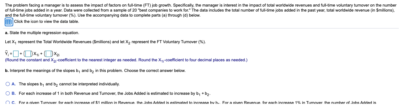 Solved The problem facing a manager is to assess the impact | Chegg.com