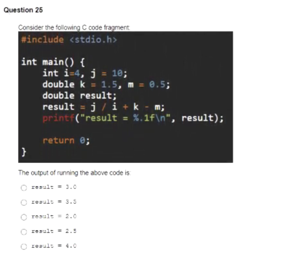 Solved Question 26 Consider the following code fragment | Chegg.com