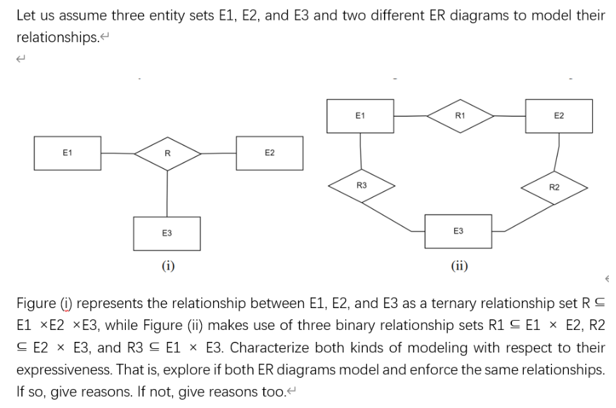 Solved Let us assume three entity sets E1, E2, and E3 and | Chegg.com