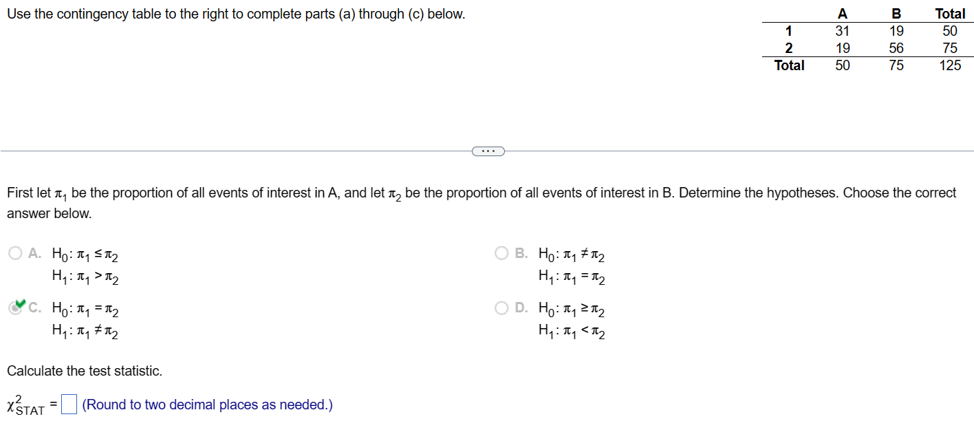 Solved Use The Contingency Table To The Right To Complete 5682