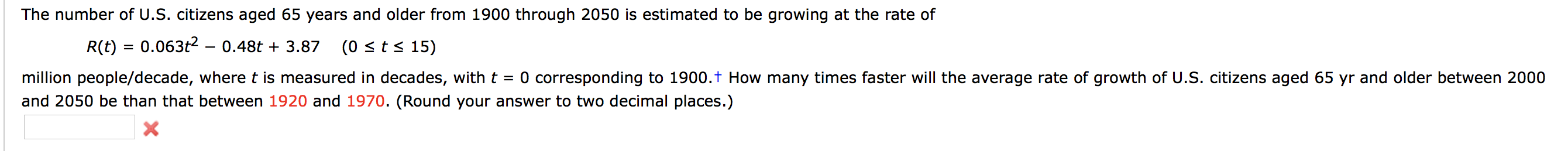 Solved The number of U.S. citizens aged 65 years and older | Chegg.com