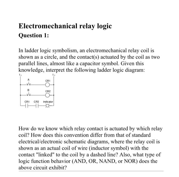 Solved Question 4 Identify each of these relay logic