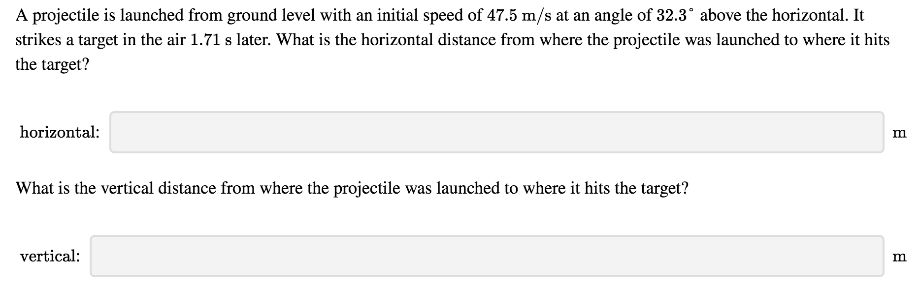 Solved A projectile is launched from ground level with an | Chegg.com