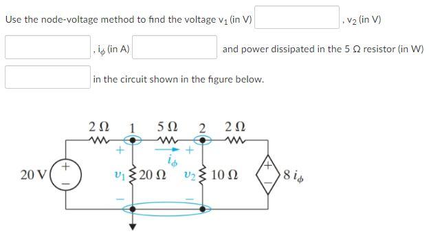 Solved Use the node-voltage method to find the voltage v1 | Chegg.com