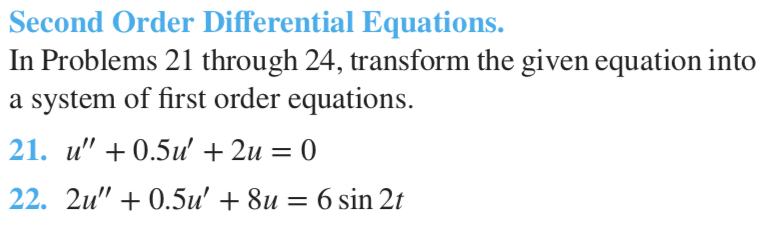 Solved Second Order Differential Equations. In Problems 21 | Chegg.com