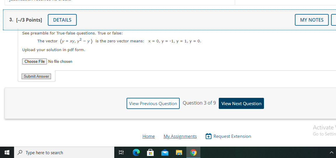 Solved 1. [-/3 Points] DETAILS MY NOTES See preamble for | Chegg.com