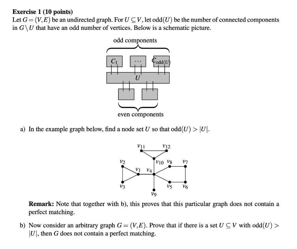 Exercise 1 10 Points Let G V E Be An Undirect Chegg Com