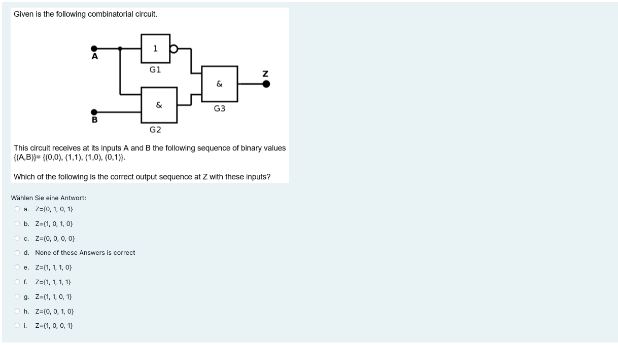 Solved Given Is The Following Combinatorial Circuit. 1 G1 & | Chegg.com