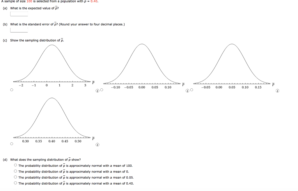 Solved (a) What is the expected value of pˉ ? (b) What is | Chegg.com