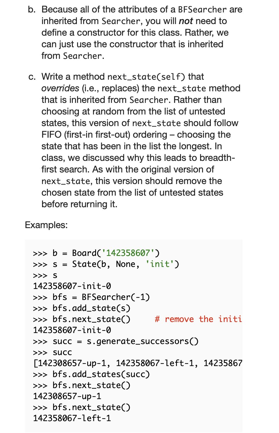 Solved Part IV: Subclasses for other search algorithms In | Chegg.com