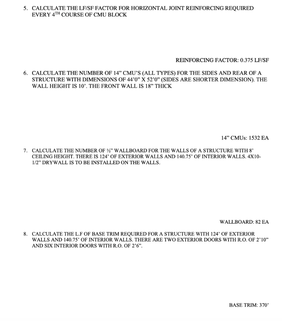 5. CALCULATE THE LF/SF FACTOR FOR HORIZONTAL JOINT