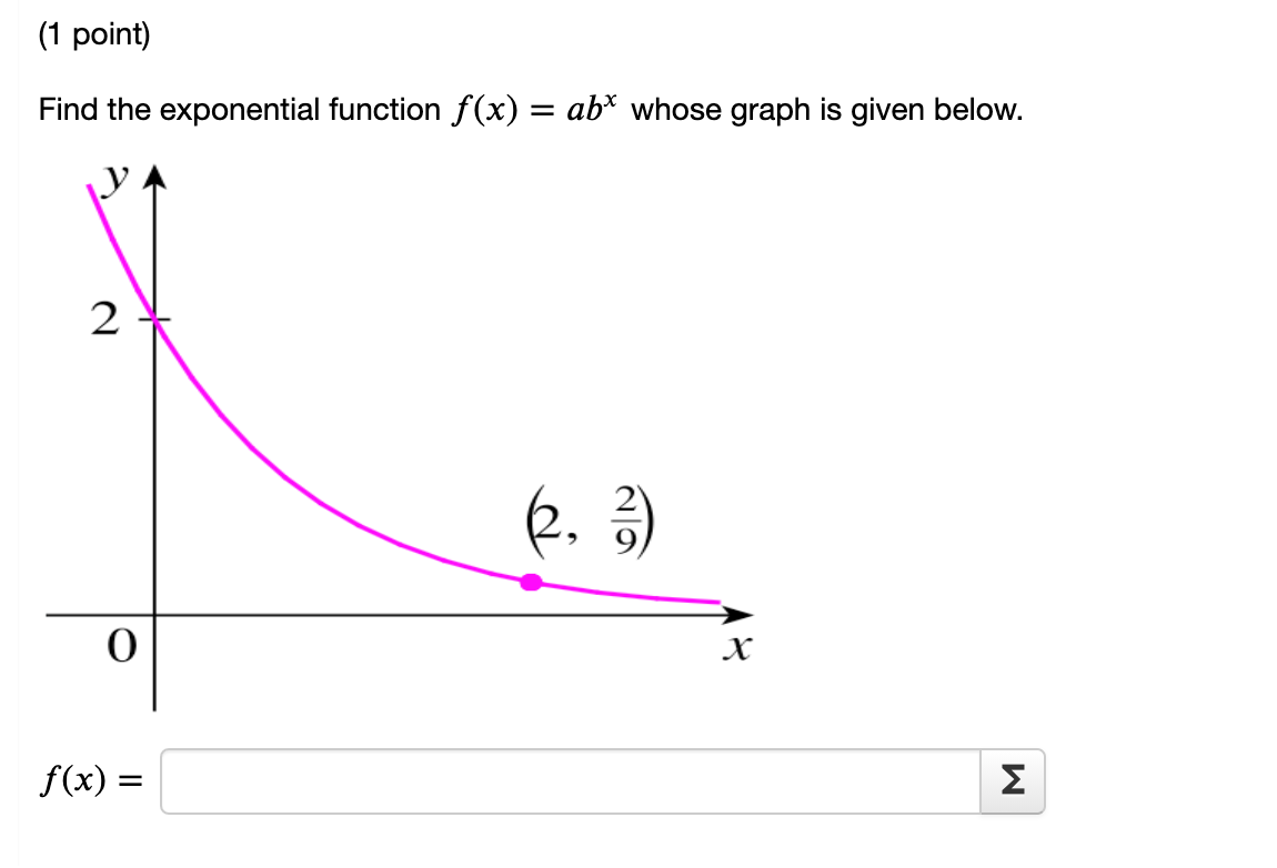 solved-1-point-find-the-exponential-function-f-x-abx-chegg