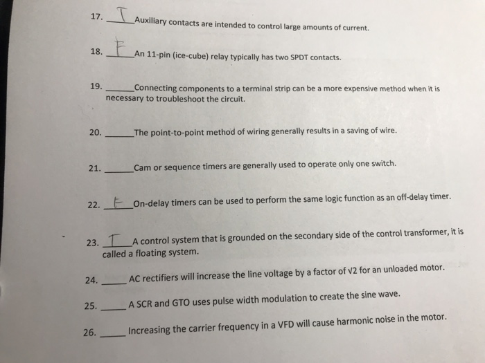 Solved Auxiliary contacts are intended to control large