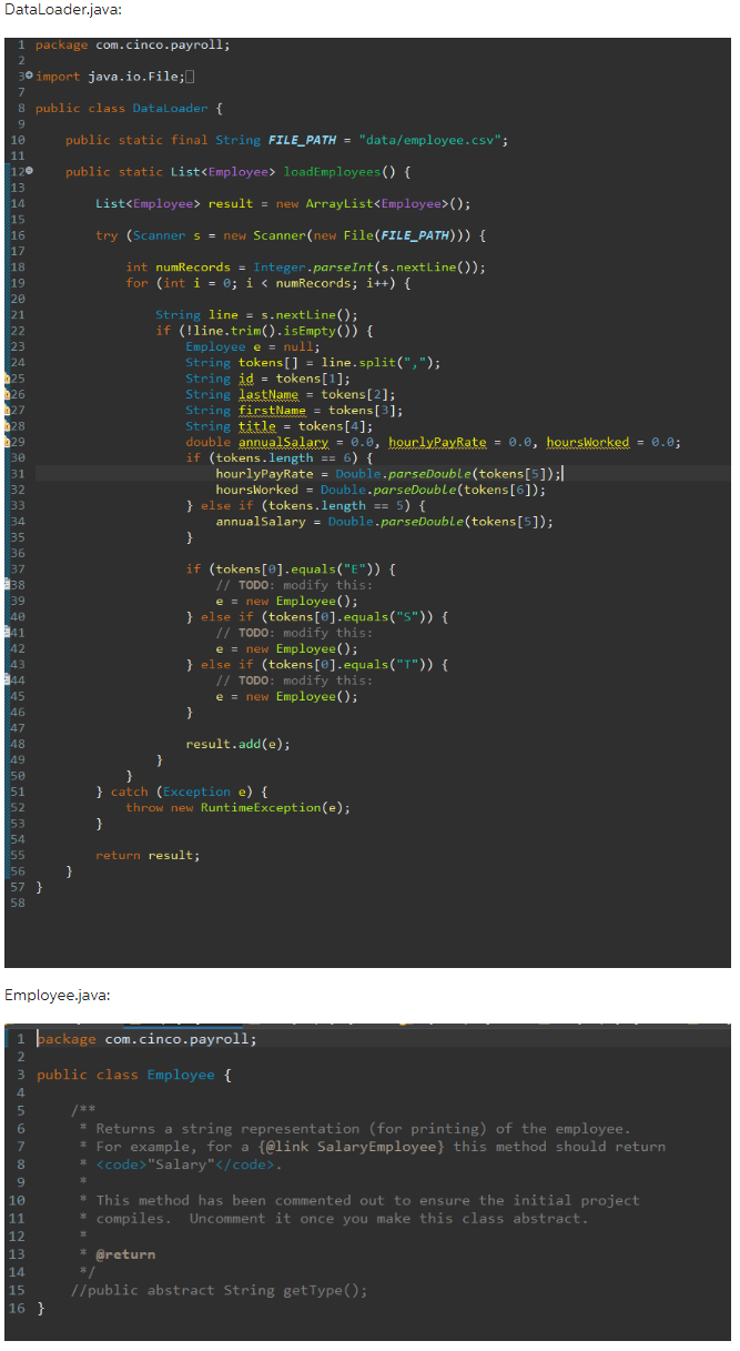 Solved please code in java 3.1 Class Design & Inheritance | Chegg.com