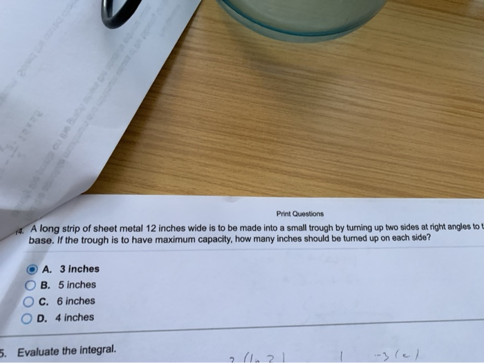 Sheet Metal Math Test Solved Print Questions A long strip of sheet metal 12 inches | Chegg.com