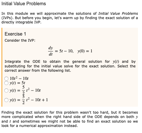 Solved Initial Value Problems In this module we will | Chegg.com