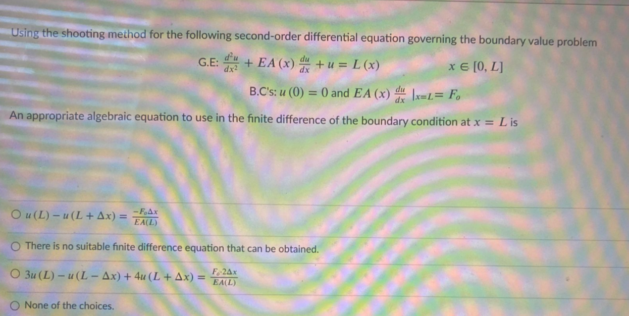 Solved Using The Shooting Method For The Following | Chegg.com